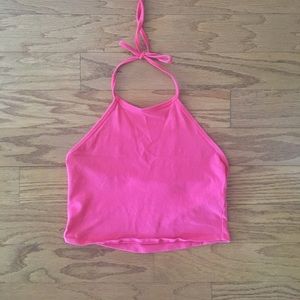 Hot Pink Halter Crop Top