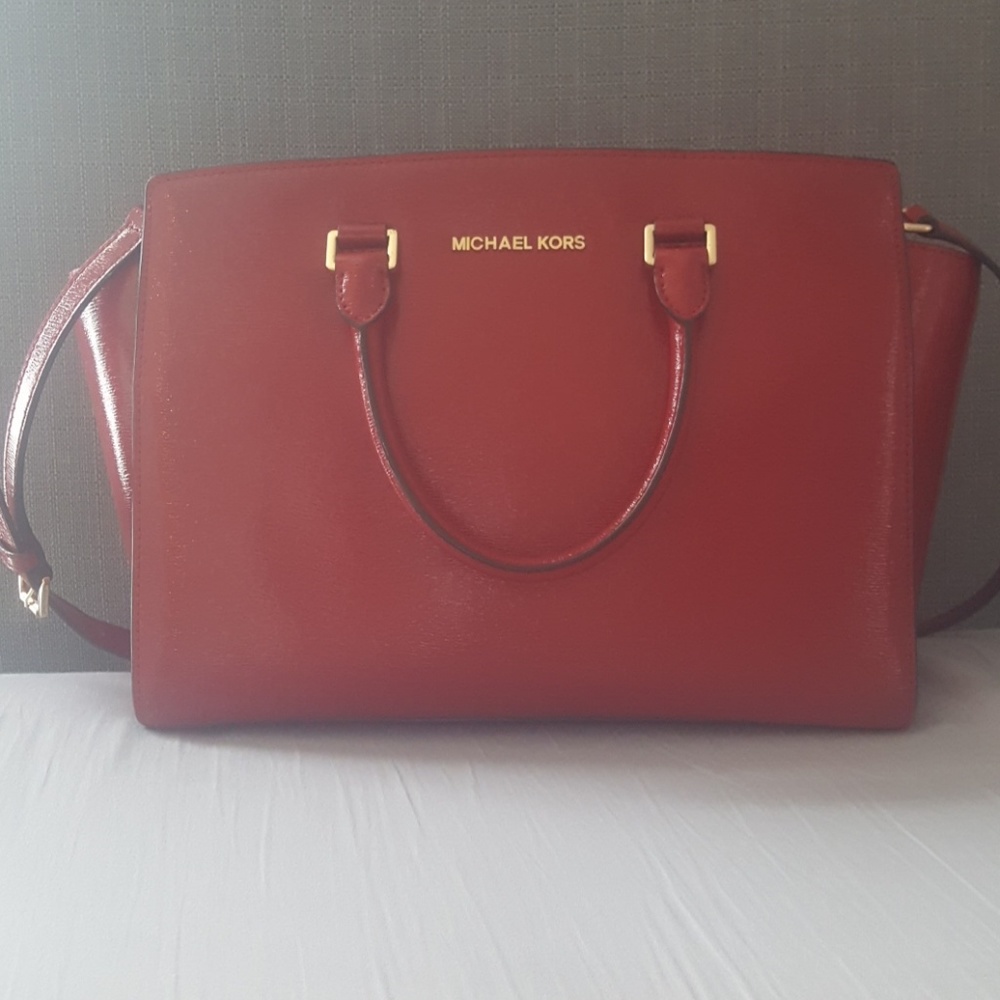 Deep red michael kors Selma bag