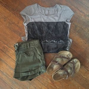 Lucky Brand Cuffed Shorts - Green size 4