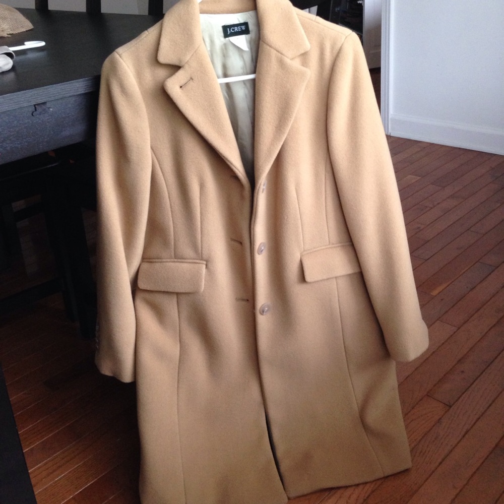 J crew tan wool/cashmere jacket