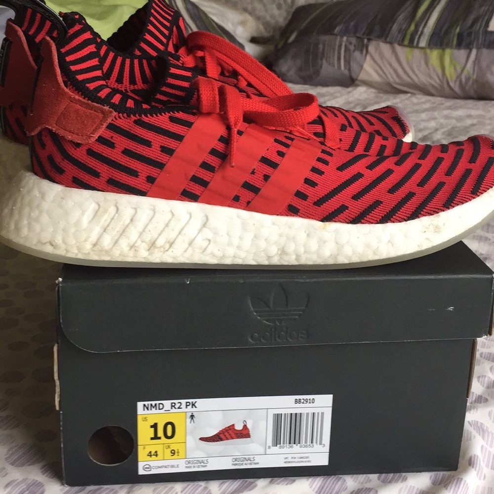Adidas NMD_R2 Primeknit Size 10 Red