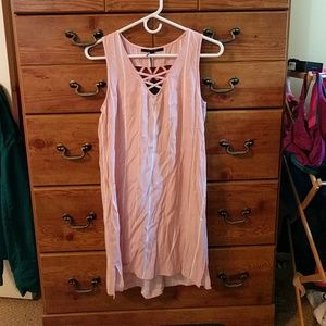 NWT Pink with thin white stripes sundress