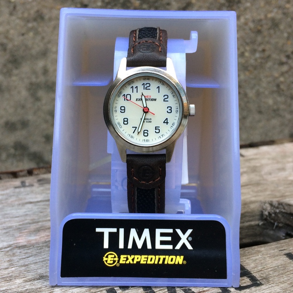 Timex expedition leather watch
