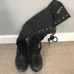 Black combat boots