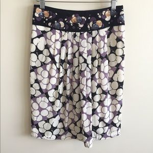 Anthropologie silk embroidered skirt