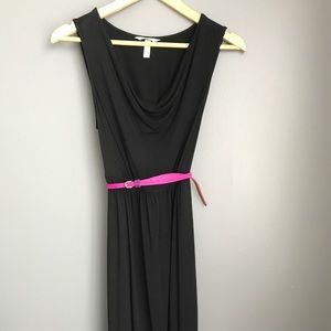 Black Cotton Ruched Waist Dress by Soma