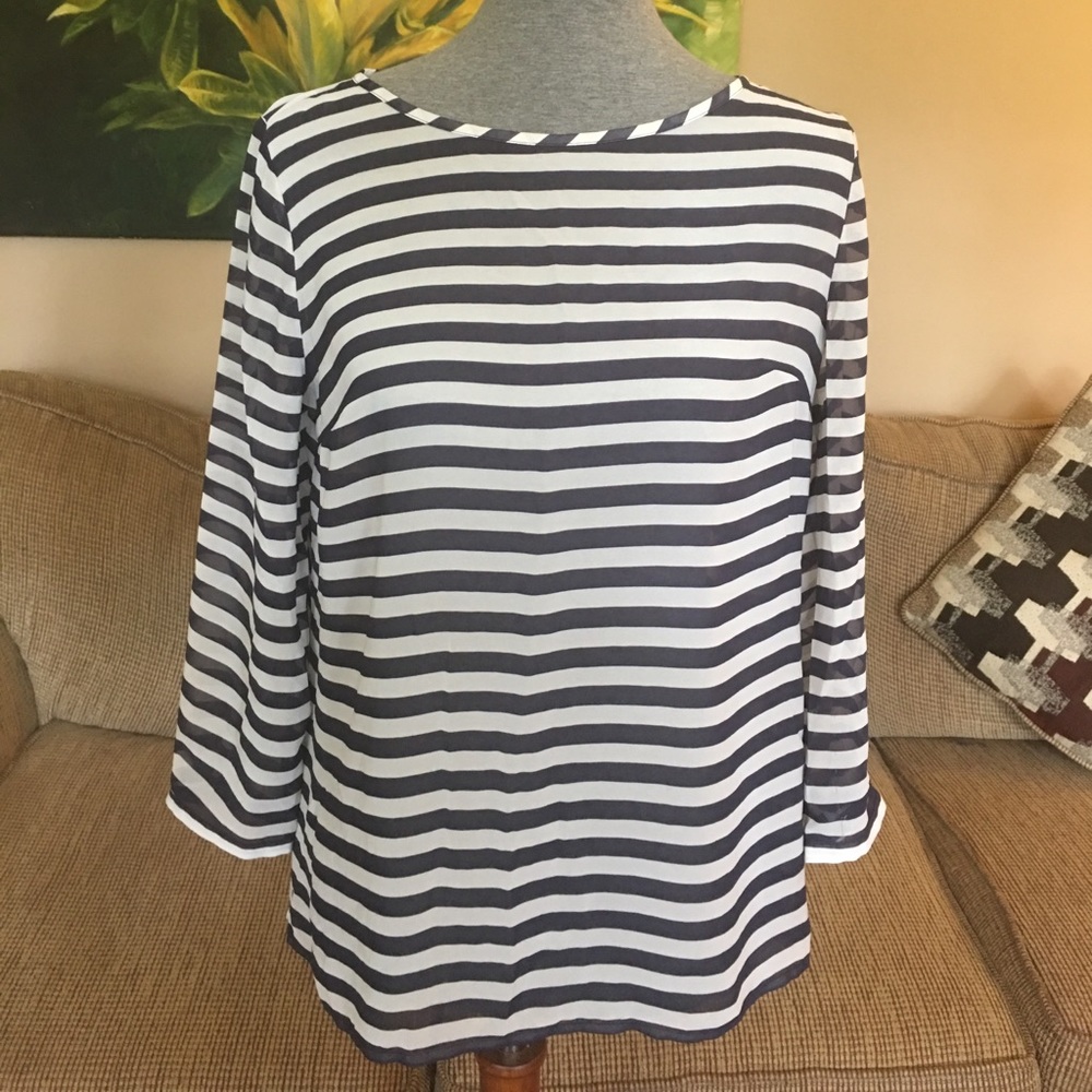Sheer striped top
