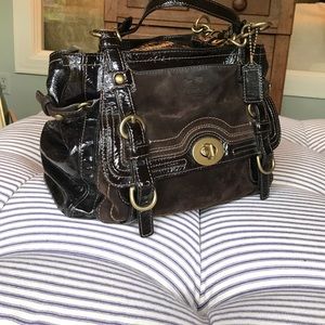 Coach suede and patent purse.