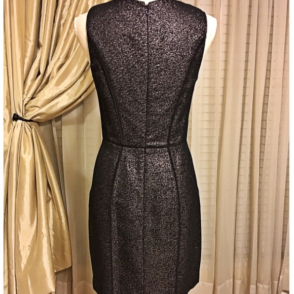 SOLD Shoshanna Black Rose Gold Metallic Evening Dress - Picture 2 of 4