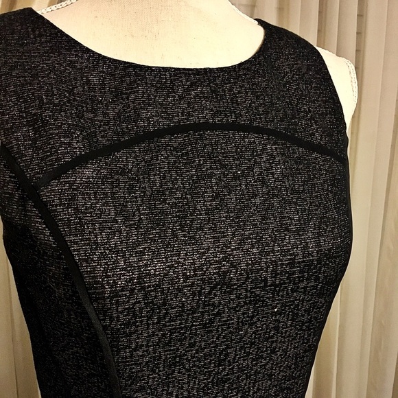 SOLD Shoshanna Black Rose Gold Metallic Evening Dress - Picture 3 of 4