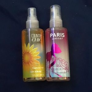 Bath and body works mini sprays