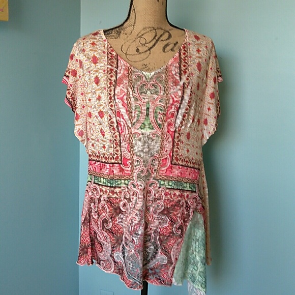 Live and Let Live Tops - asymetrical hem top