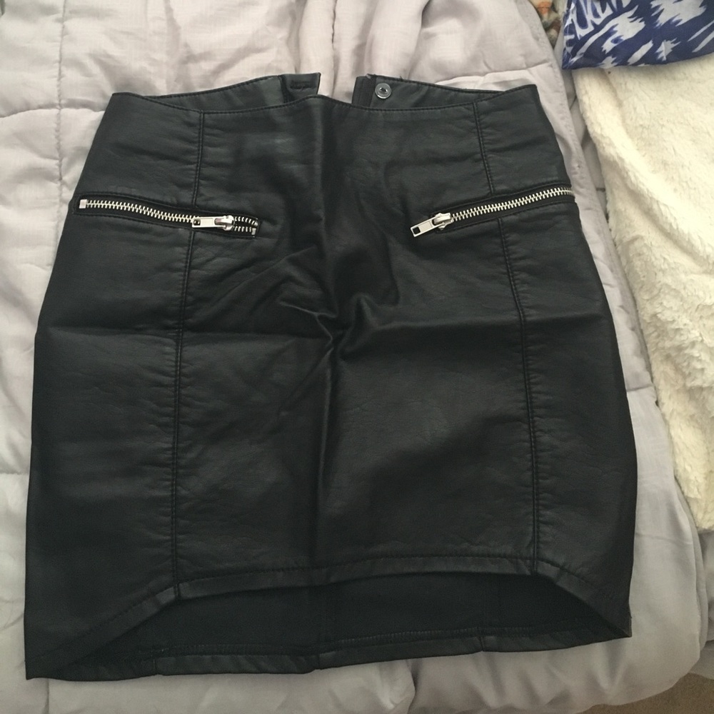 Faux leather skirt