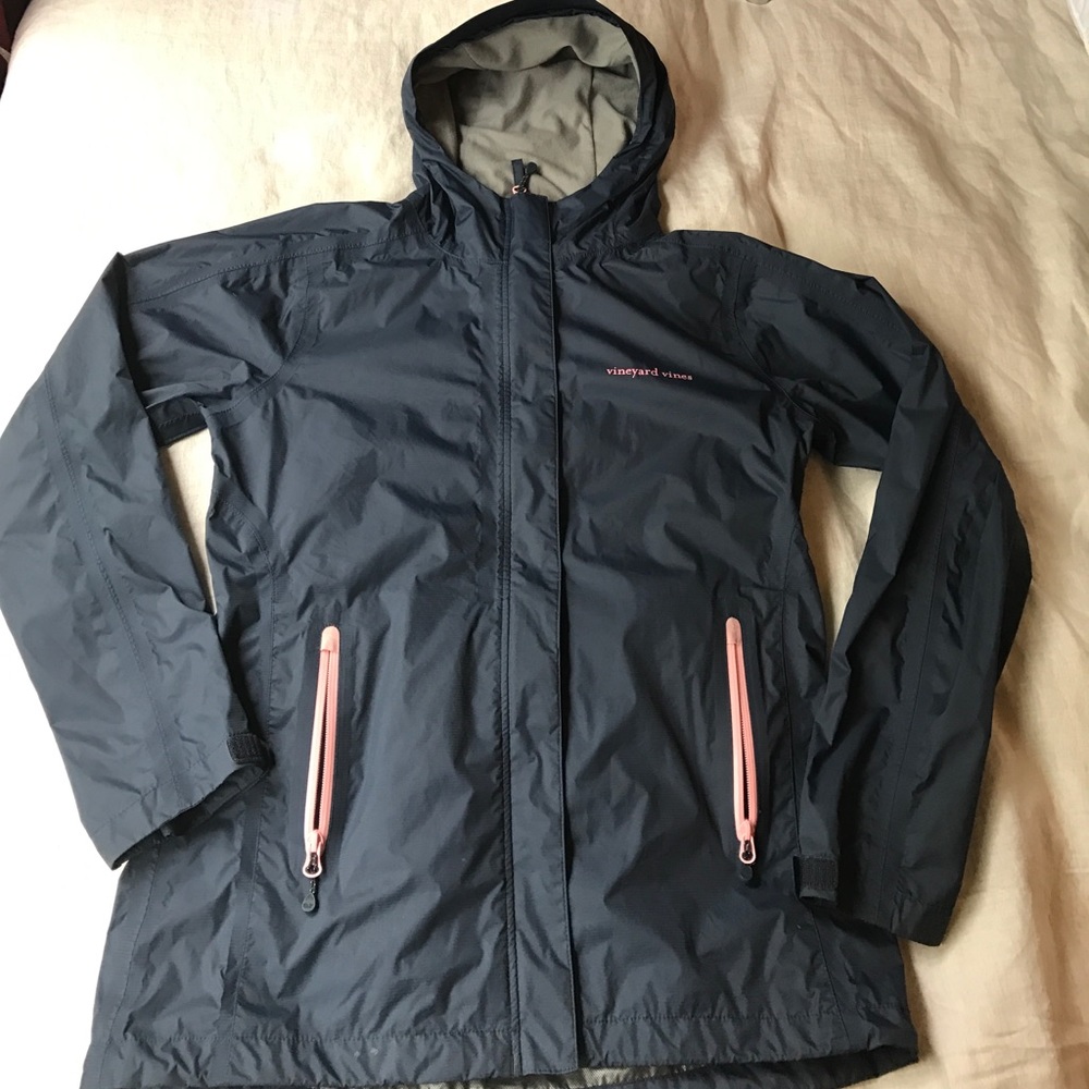 Navy Vineyard Vines rain jacket