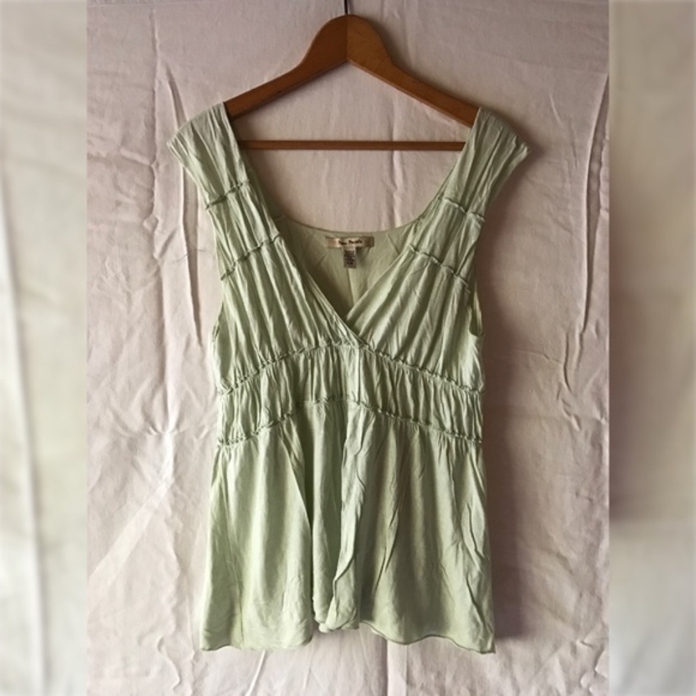 FREE PEOPLE light sea foam green tiered tank top