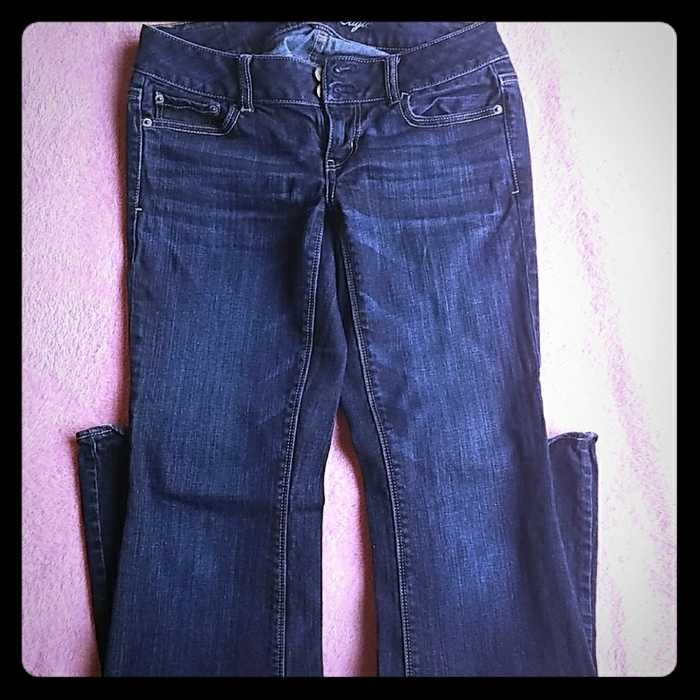 Dark blue, boot cut jeans