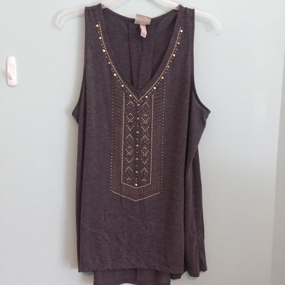 Knox Rose Dusty Purple Embellished Tank Top