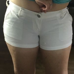 White Cotton Shorts