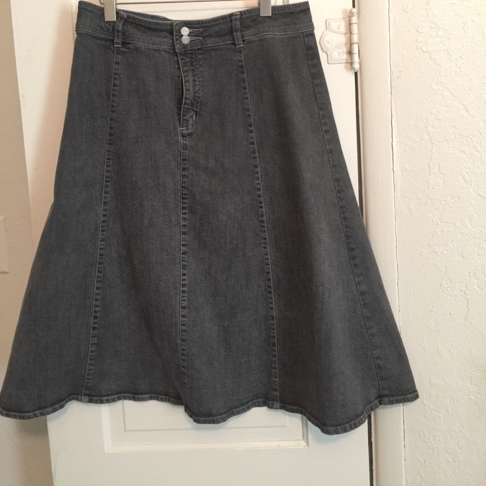 Dark Denim Midi Skirt