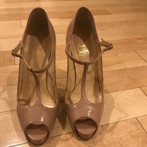 Christian Louboutin nude sandals!