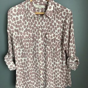 ANN Taylor Loft Long-Sleeve Utility Blouse