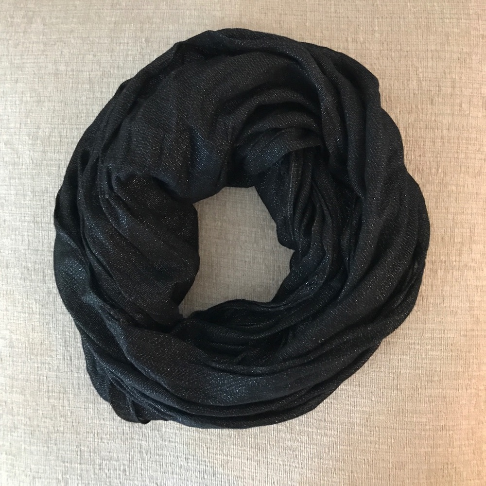 Shimmery Black Express Infinity Scarf