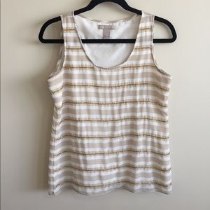 Banana Republic gold beaded tank top
