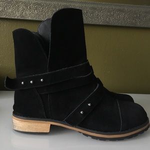 Black Suede boots with silver embellishments