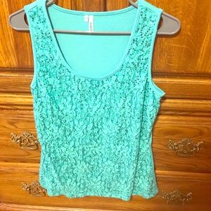 Teal Sequin Tank
