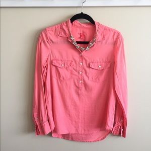 J Crew hot pink shirt