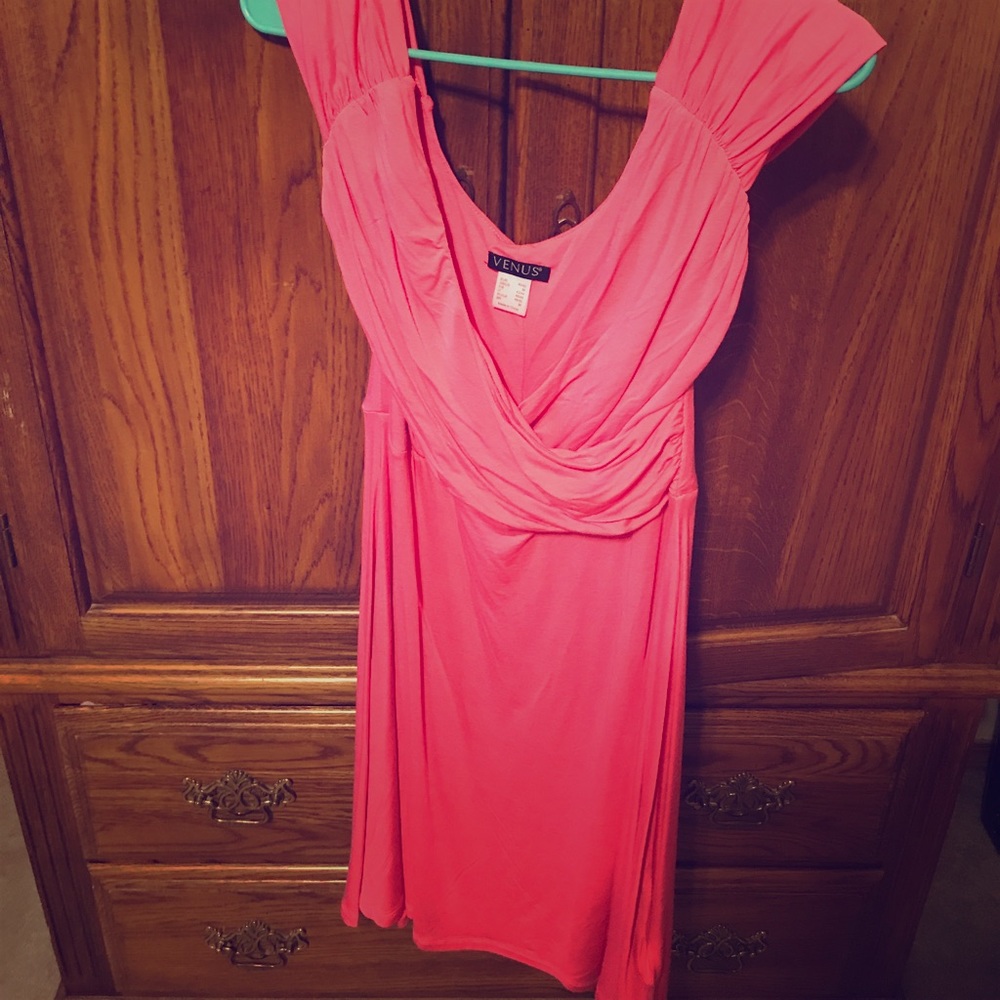 Hot pink flowy dress