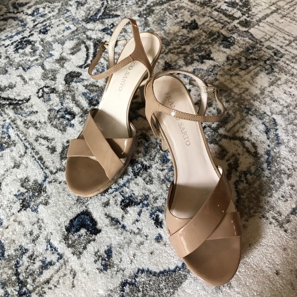 Franco Sarto Strappy Sandals With Cork Heel