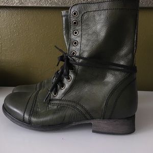 Forest green Leather Troopa Boots