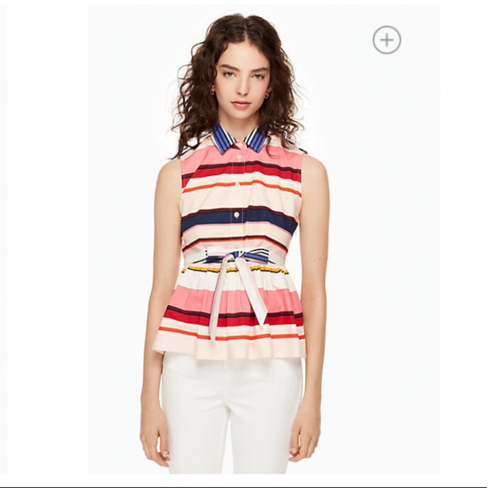 Kate Spade striped peplum top