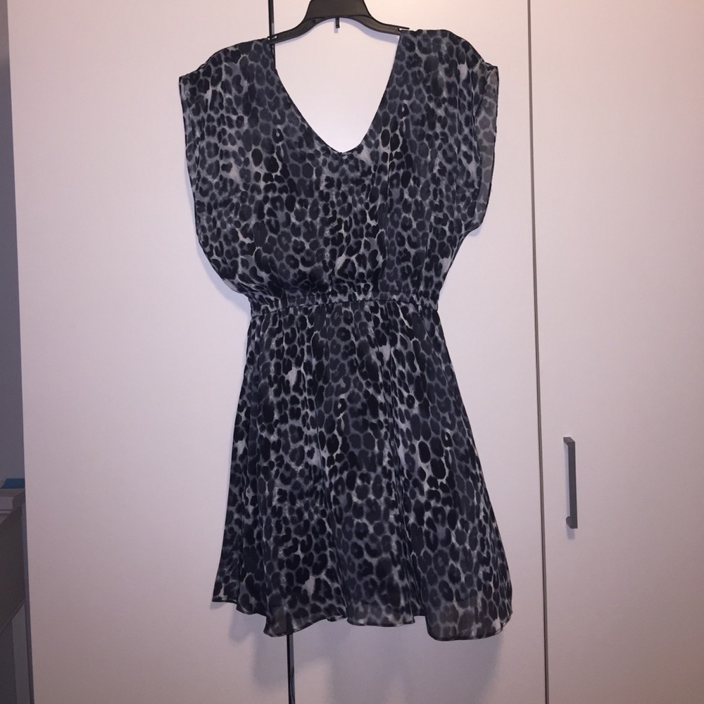 Express sheer cheetah print dress
