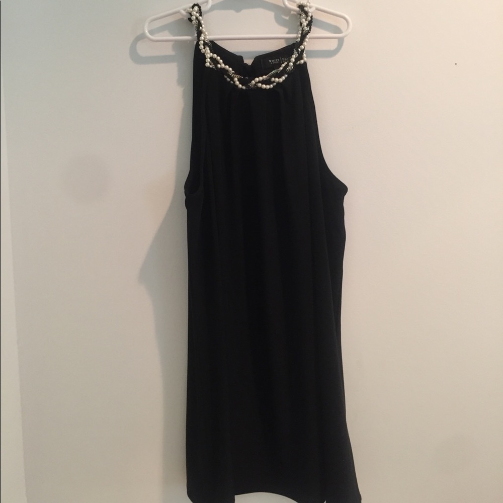 Black tank top with necklace detail