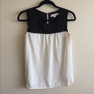 Loft black and white tank top