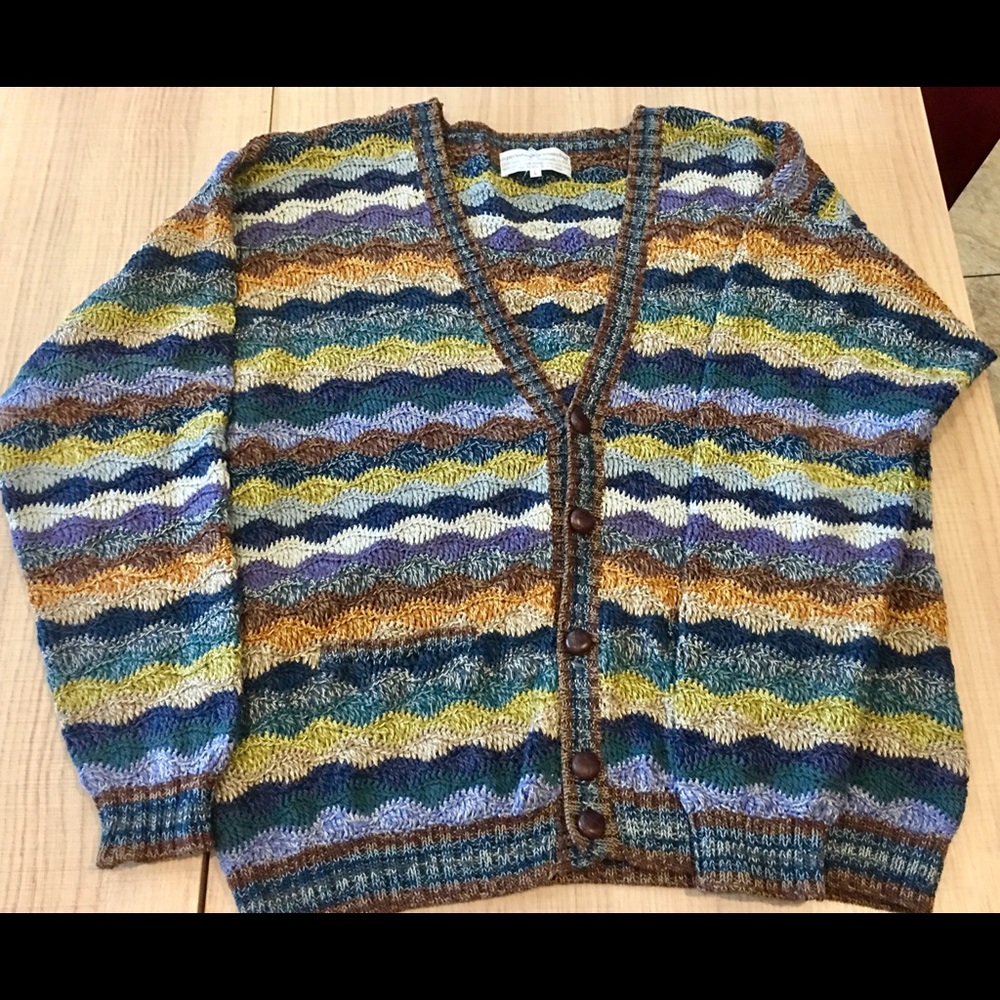 Peruvian Connection Pima Cotton Cardigan Sweater L