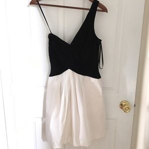 BCBG two toned one shoulder dress size 4