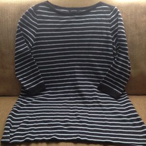 Lands' End Navy Heathered Boatneck Tunic- L