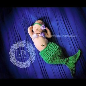Crochet Baby Girl Mermaid Outfit NEW