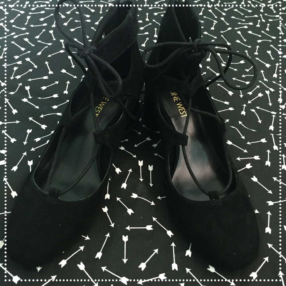 Nine West 6 1/2 M Fonsecao Black Heels