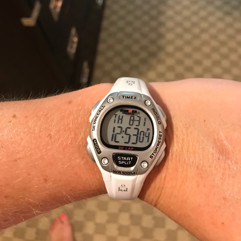 White timex ironman triathlon watch.