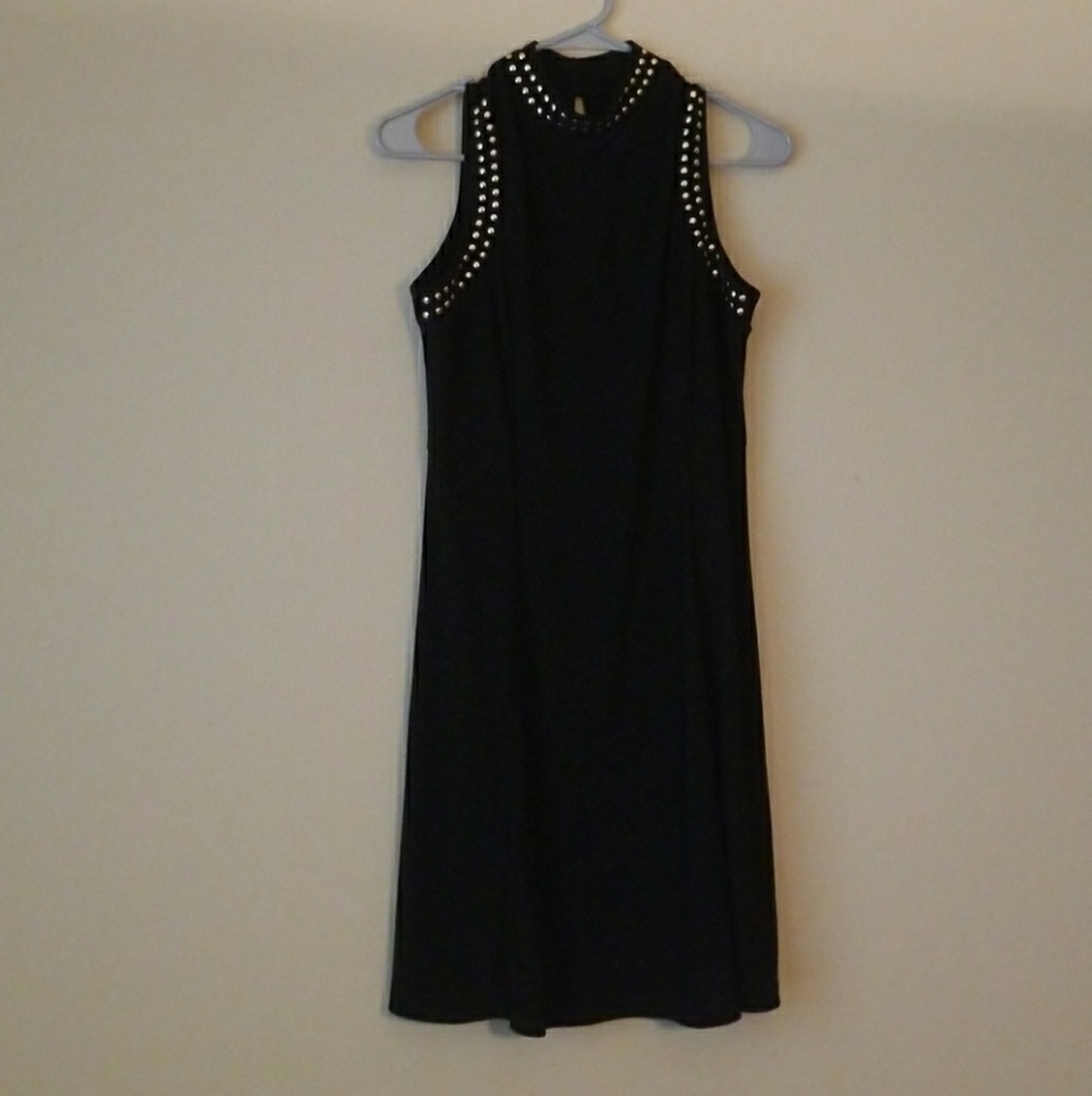 SOHO APPAREL | Black and Gold Studded Dress