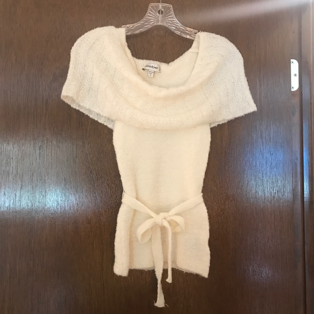 Bebe white top with belt