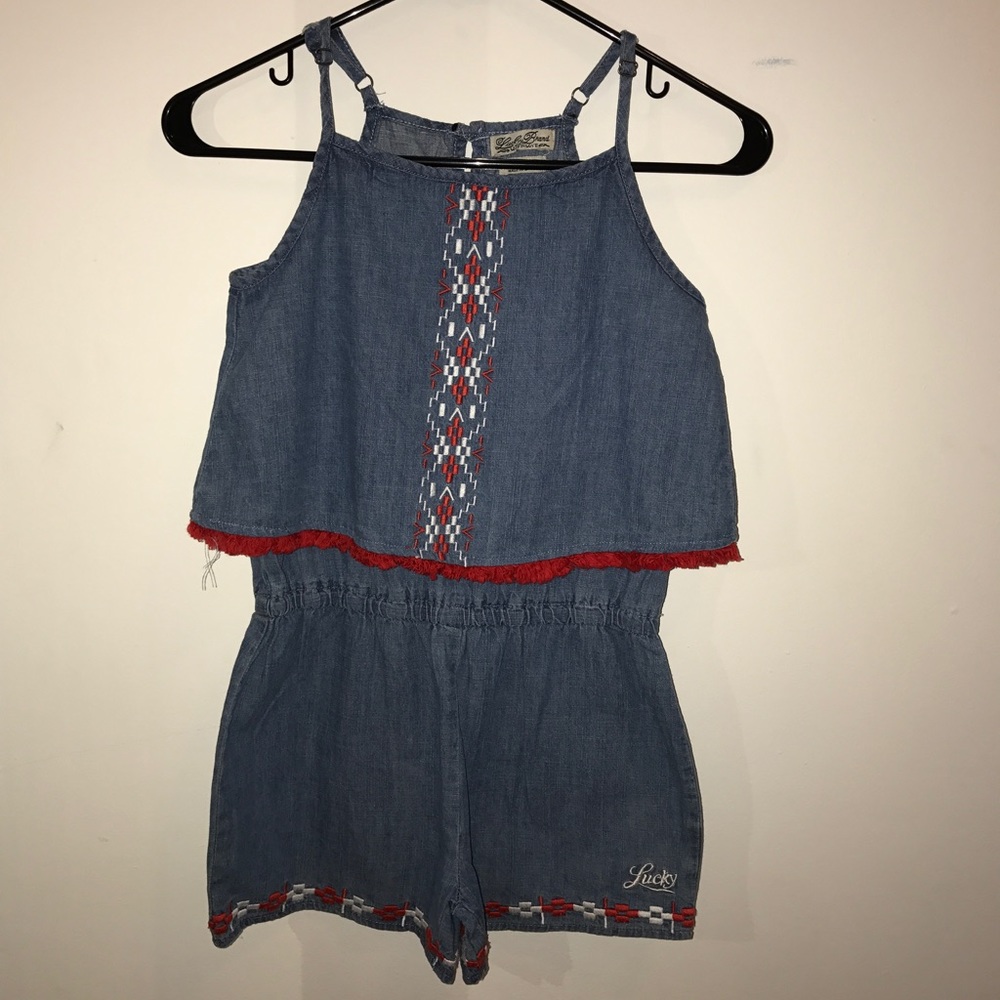 Lucky Brand Jean Romper for Girls 8