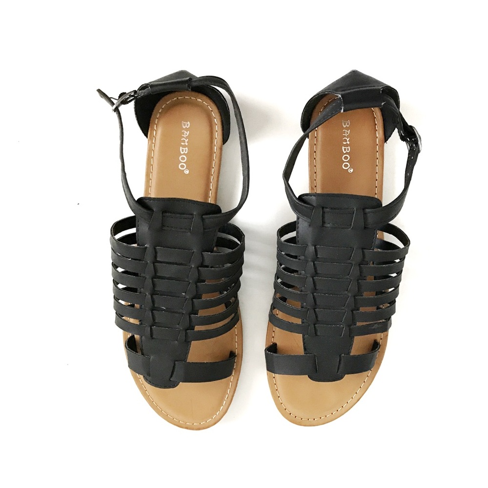 Black Huarache styled sandals