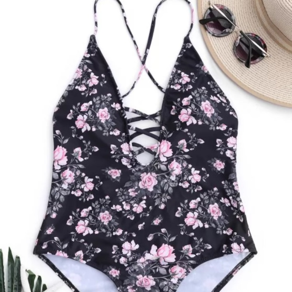 Floral one piece swimsuit