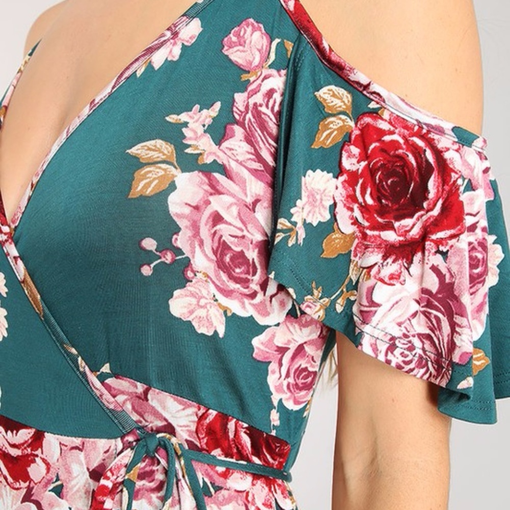 Just in❣ "Ashlyn" ll Cold Shoulder Wrap Maxi Dress - Picture 5 of 7