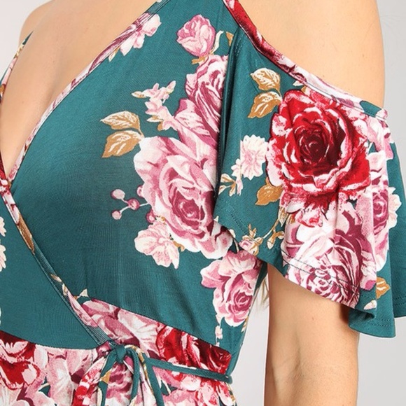 Just in❣ "Ashlyn" ll Cold Shoulder Wrap Maxi Dress - Picture 5 of 7